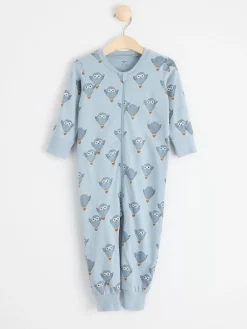 Pyjamas>Lindex Pyjamas Med Ugglor Som Luftballonger Light Dusty Blue