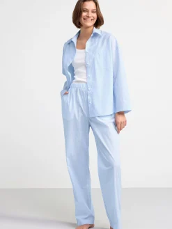 Nattplagg>Lindex Pyjamasbyxor I Bomull Blue