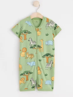 Pyjamas>Lindex Pyjamasromper Med Djur Green