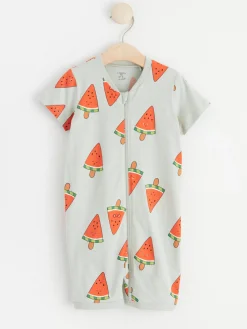 Pyjamas>Lindex Pyjamasromper Med Glassar Light Aqua