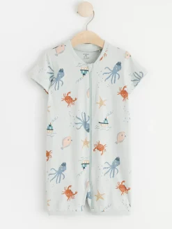 Pyjamas>Lindex Pyjamasromper Med Havsmonster Light Aqua