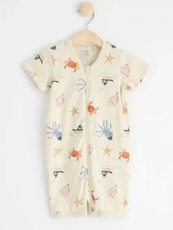 Pyjamas>Lindex Pyjamasromper Med Havsmonster Light Beige