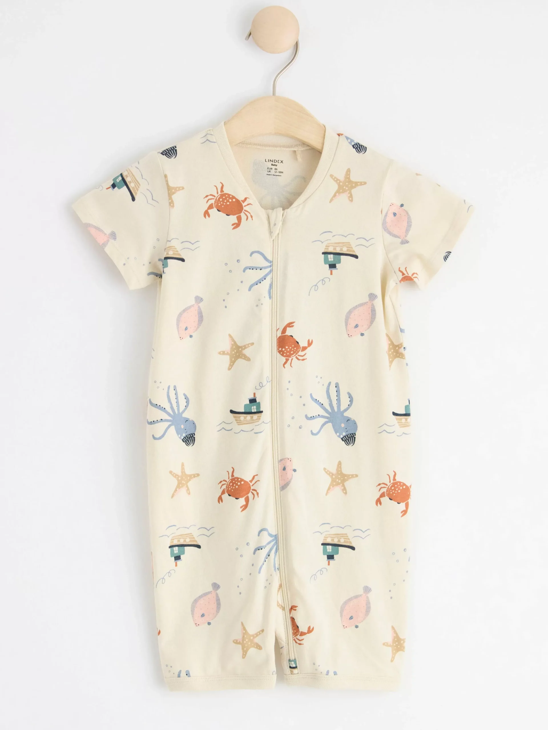 Pyjamas>Lindex Pyjamasromper Med Havsmonster Light Beige