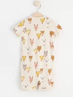 Pyjamas>Lindex Pyjamasromper Med Heltackande Monster Light Beige
