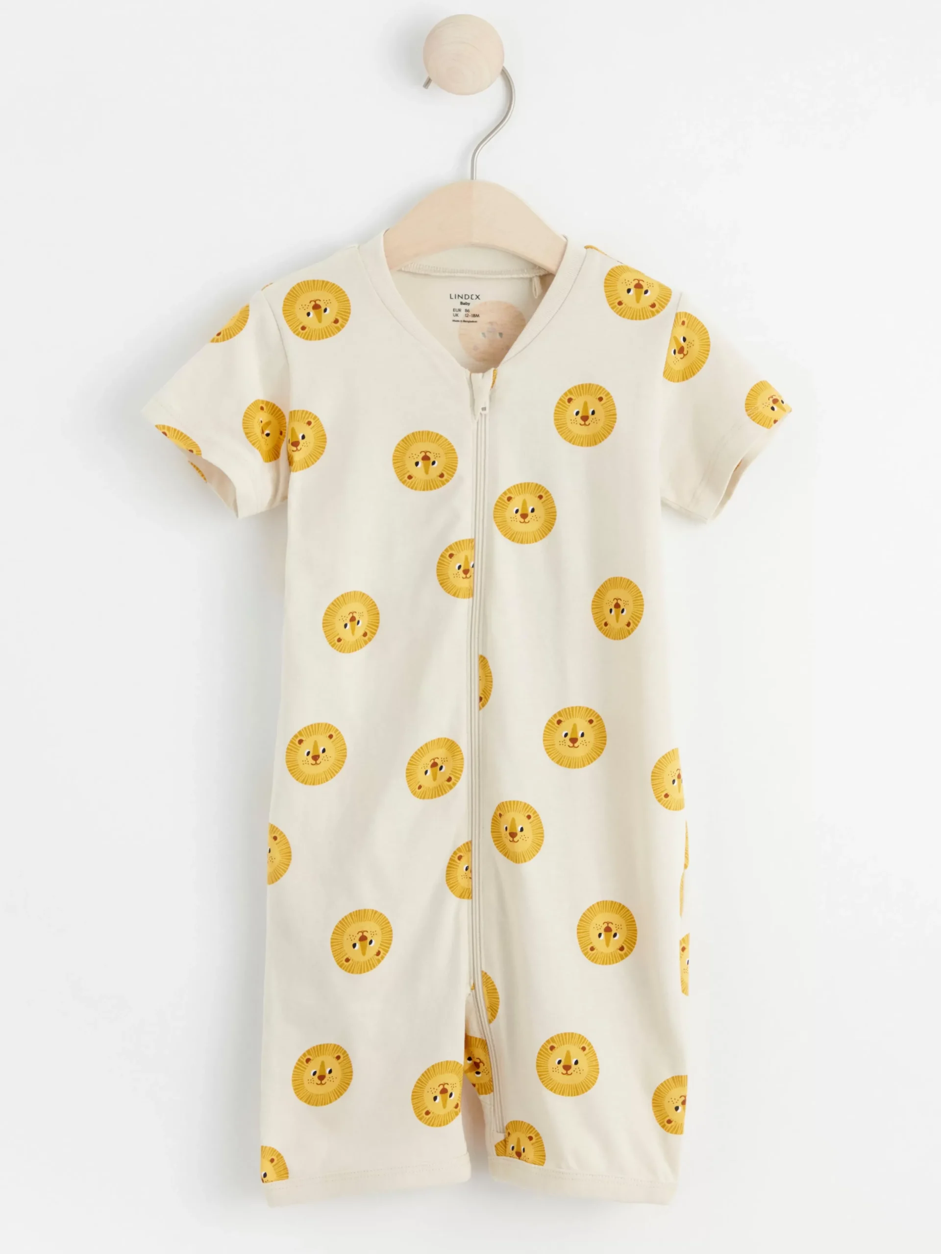 Pyjamas>Lindex Pyjamasromper Med Lejon Light Beige