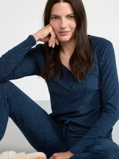 Nattplagg>Lindex Pyjamasset I Mjuk Trika Navy