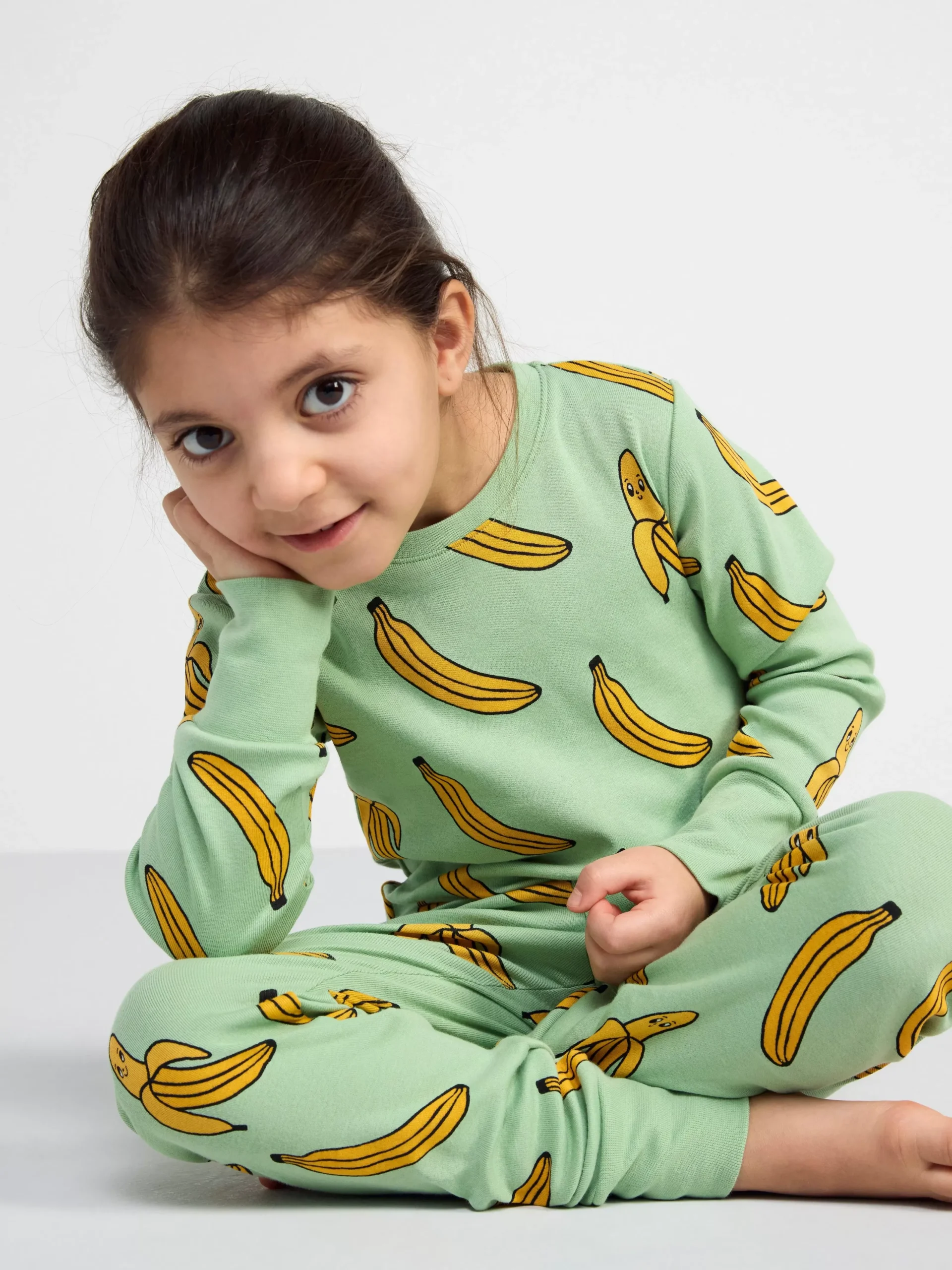 Nattplagg>Lindex Pyjamasset Med Bananer Green