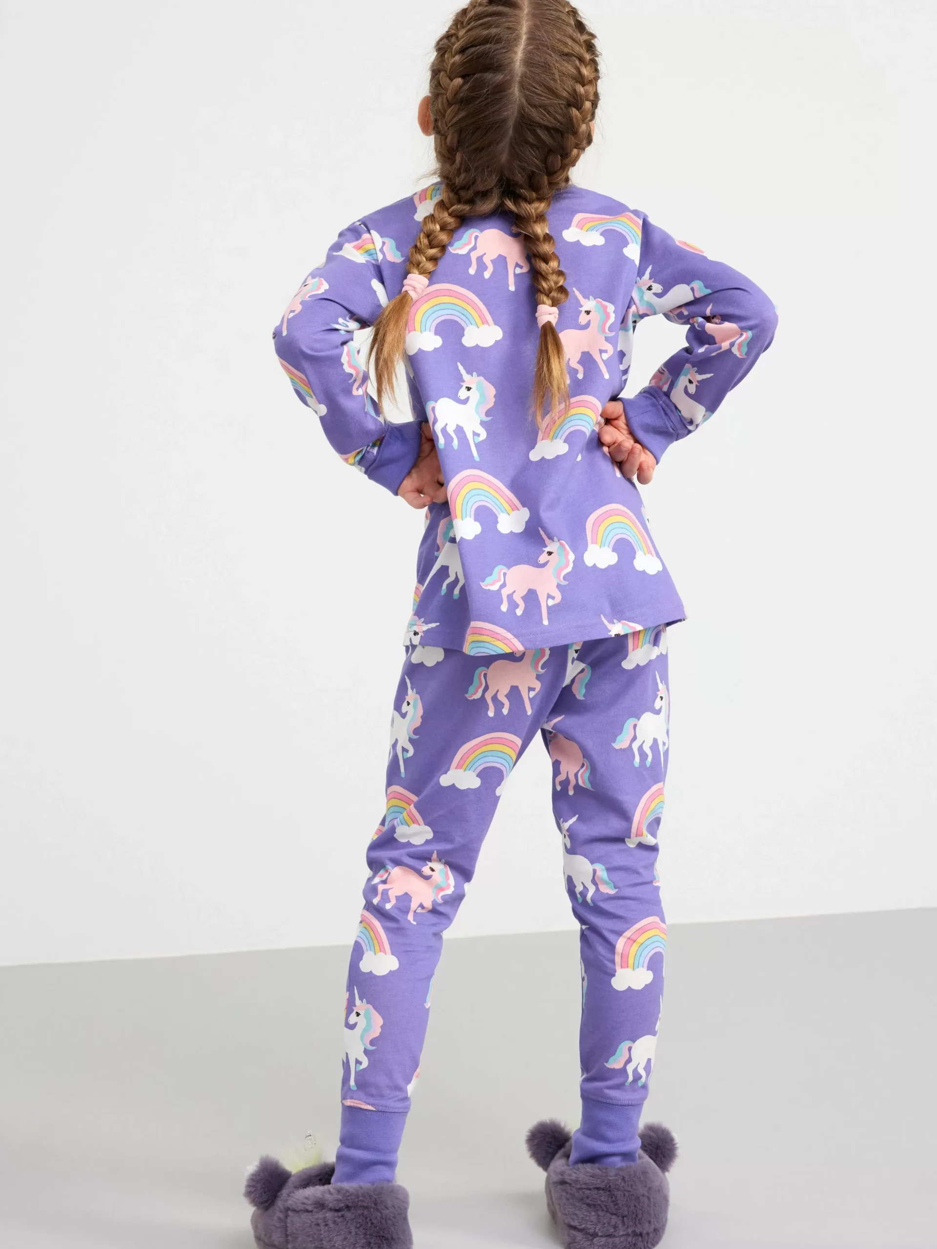 Nattplagg>Lindex Pyjamasset Med Enhorningar Dk Lilac