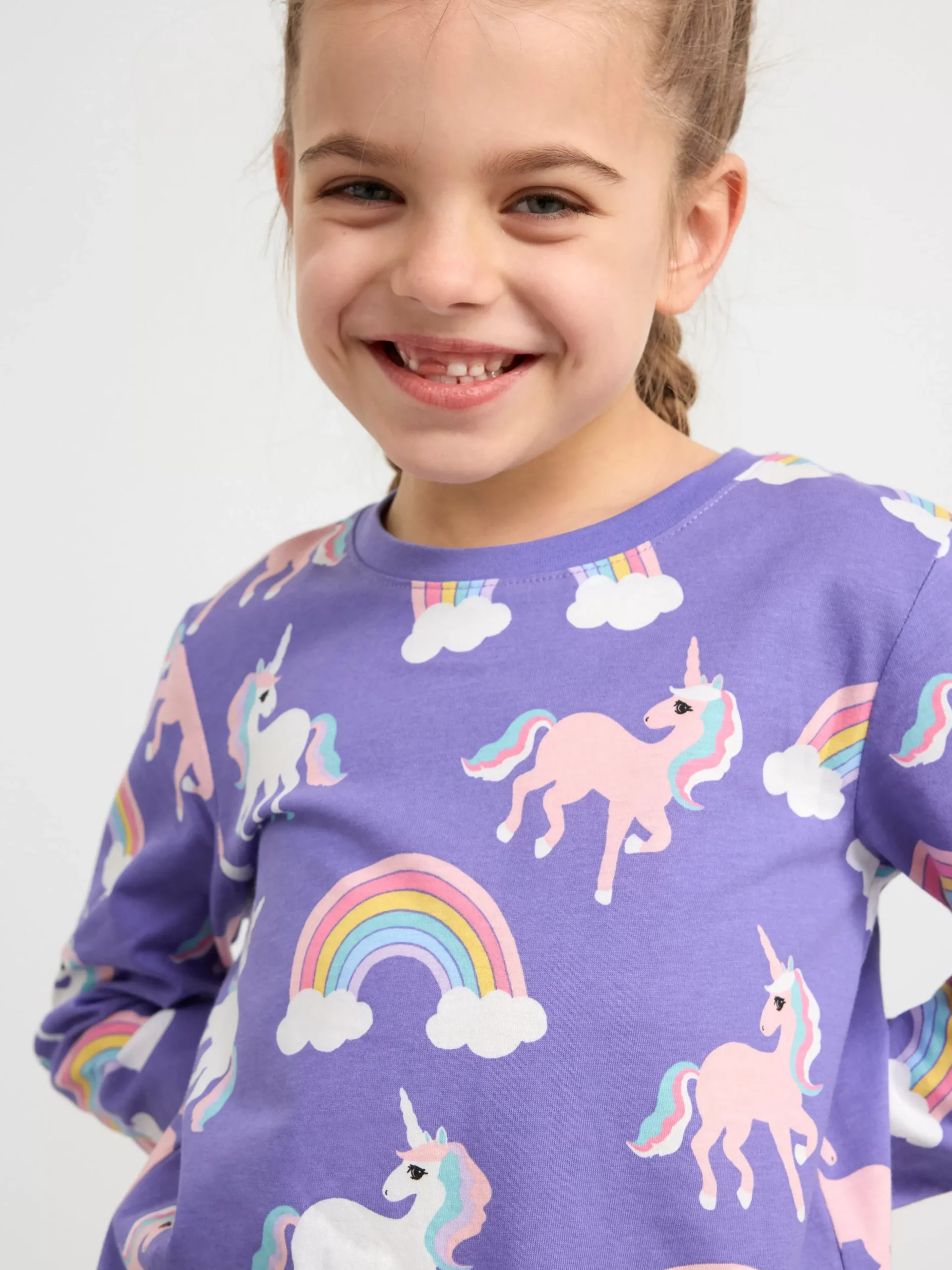 Nattplagg>Lindex Pyjamasset Med Enhorningar Dk Lilac