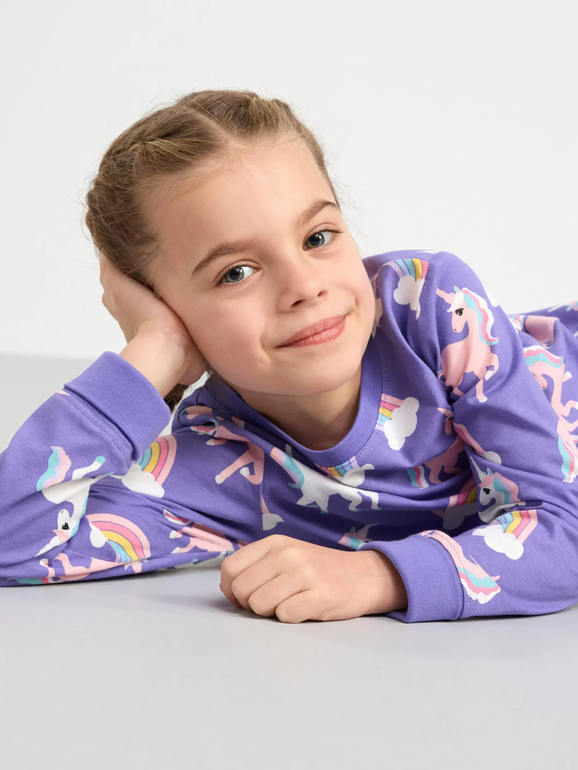 Nattplagg>Lindex Pyjamasset Med Enhorningar Dk Lilac