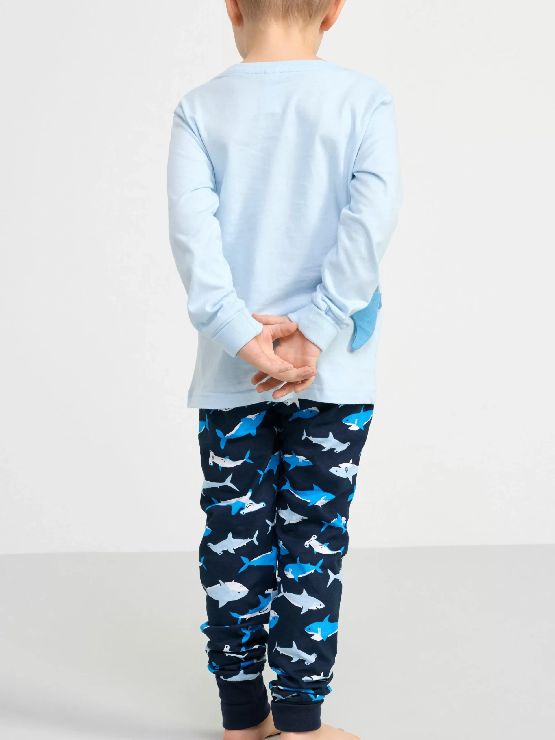 Nattplagg>Lindex Pyjamasset Med Hajar Light Blue