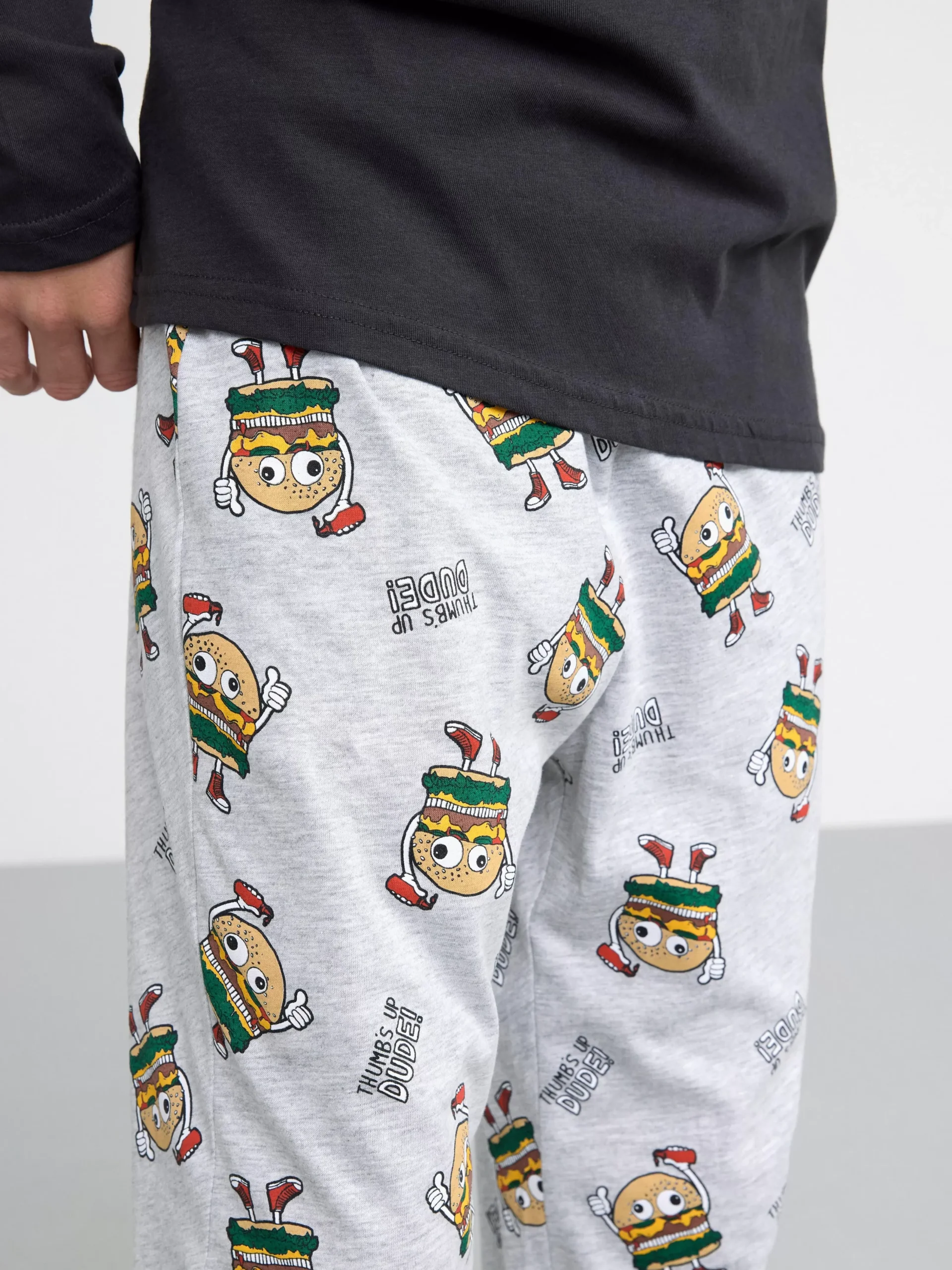 Nattplagg>Lindex Pyjamasset Med Hamburgare Black