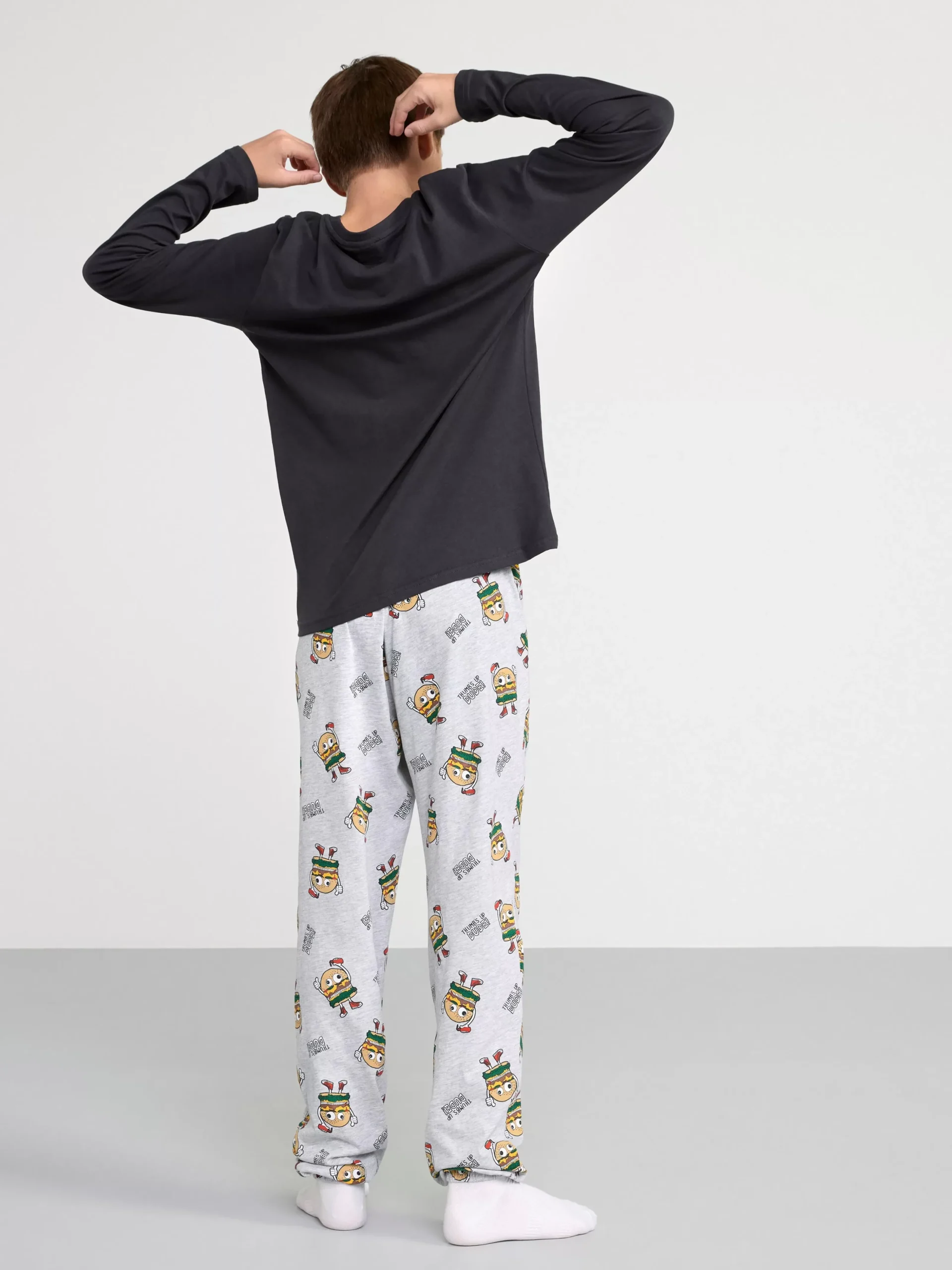 Nattplagg>Lindex Pyjamasset Med Hamburgare Black