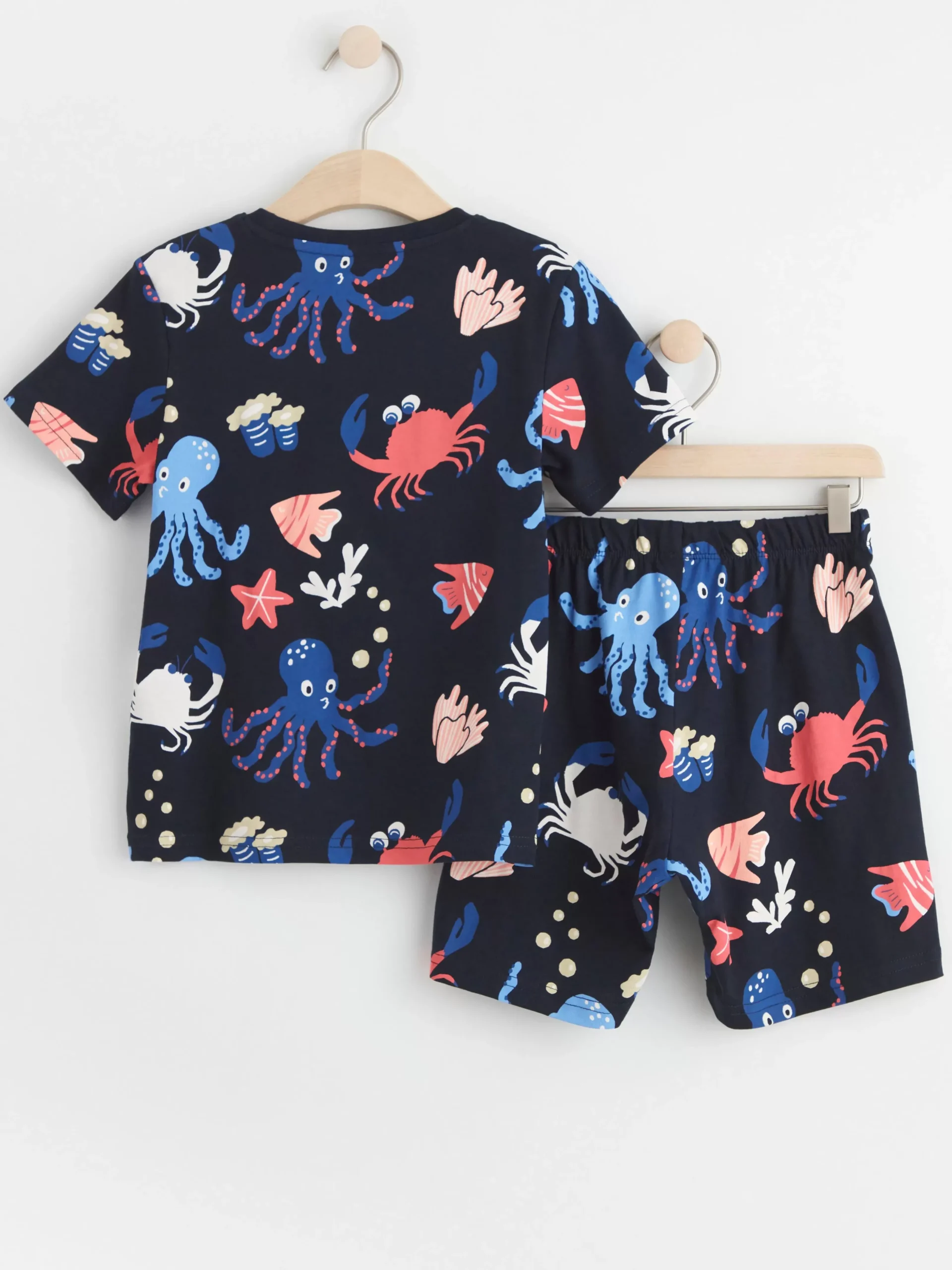 Nattplagg>Lindex Pyjamasset Med Havsdjur Dark Navy