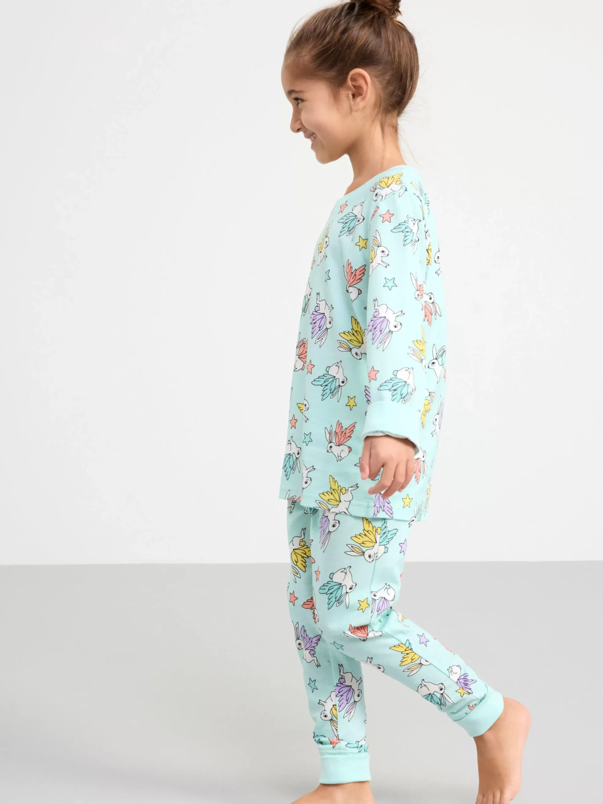 Nattplagg>Lindex Pyjamasset Med Kaniner Light Green