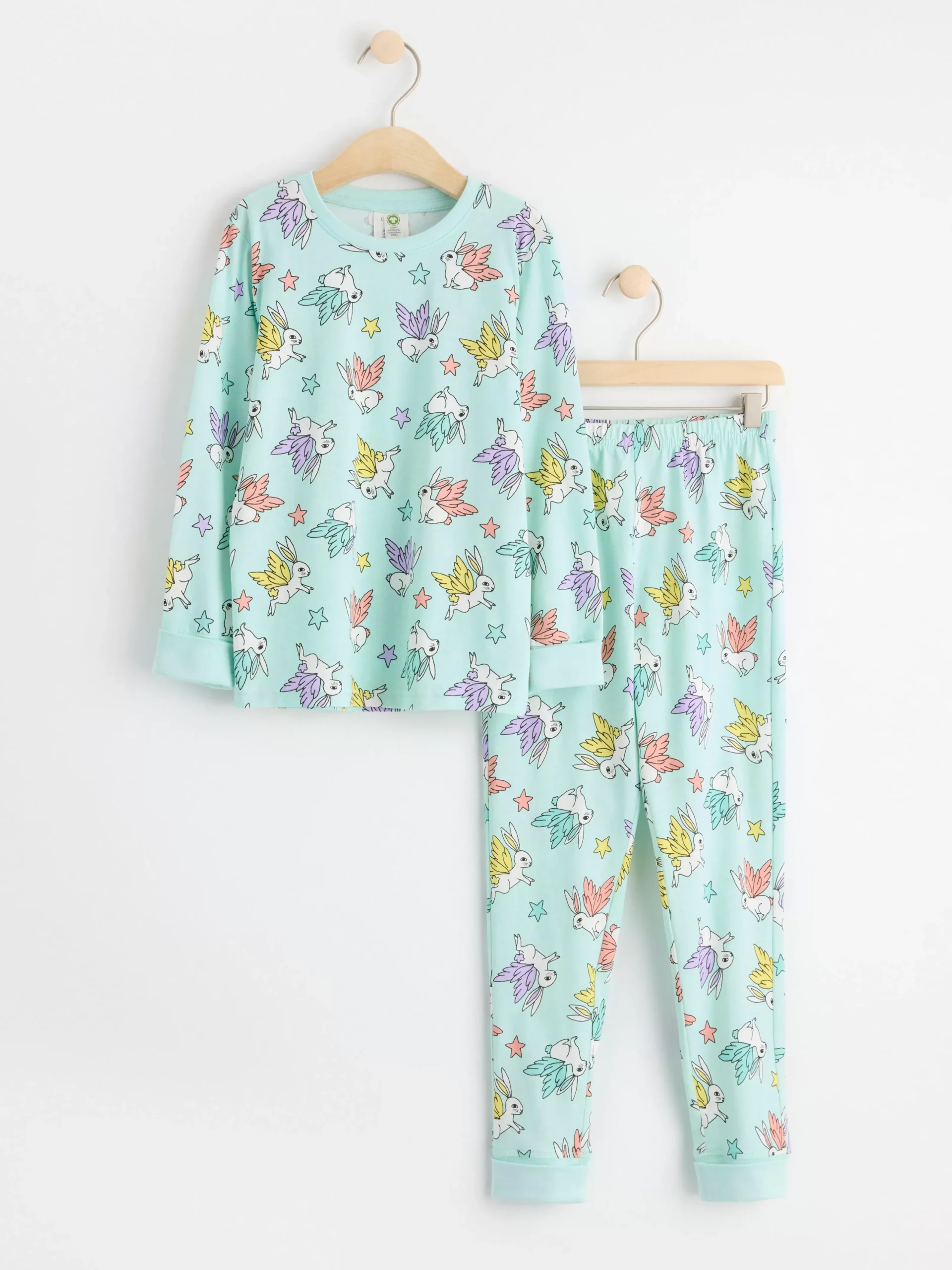Nattplagg>Lindex Pyjamasset Med Kaniner Light Green
