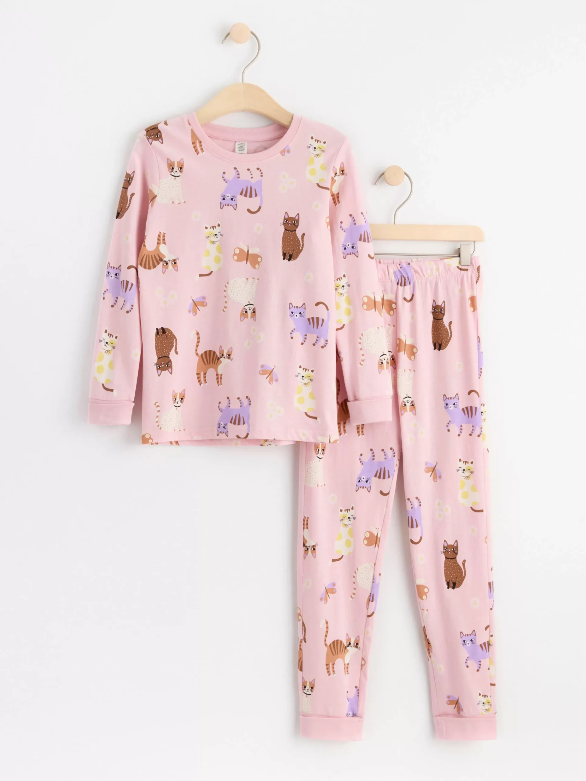 Nattplagg>Lindex Pyjamasset Med Katter Och Fjarilar Light Pink