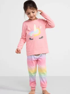 Nattplagg>Lindex Pyjamasset Med Langarmad Topp Och Byxa Pink