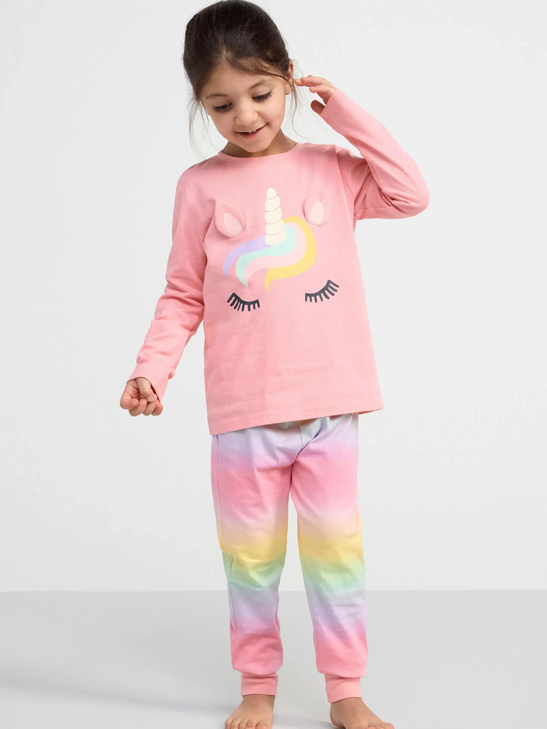 Nattplagg>Lindex Pyjamasset Med Langarmad Topp Och Byxa Pink