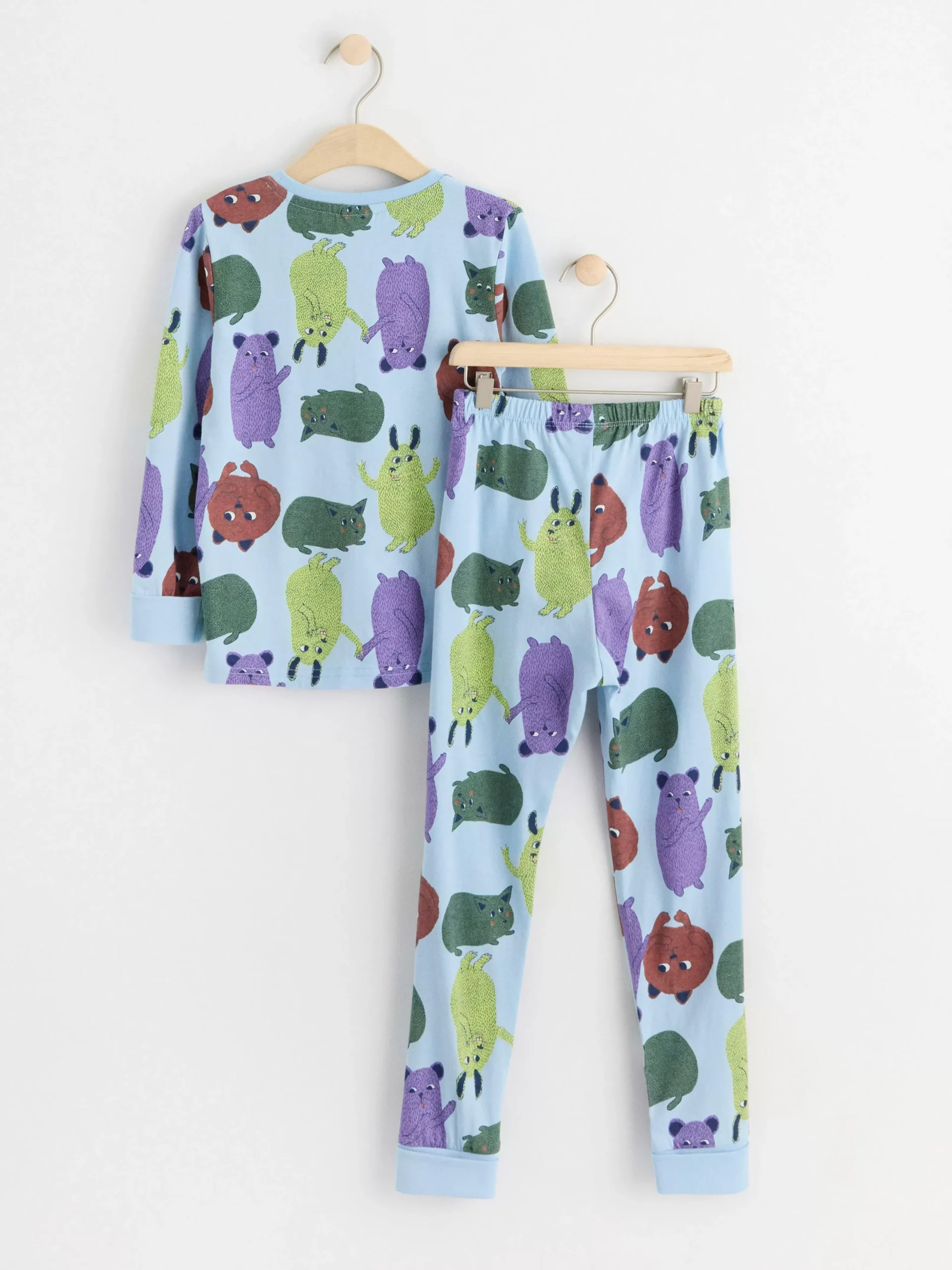 Nattplagg>Lindex Pyjamasset Med Langarmad Topp Och Byxa Light Blue