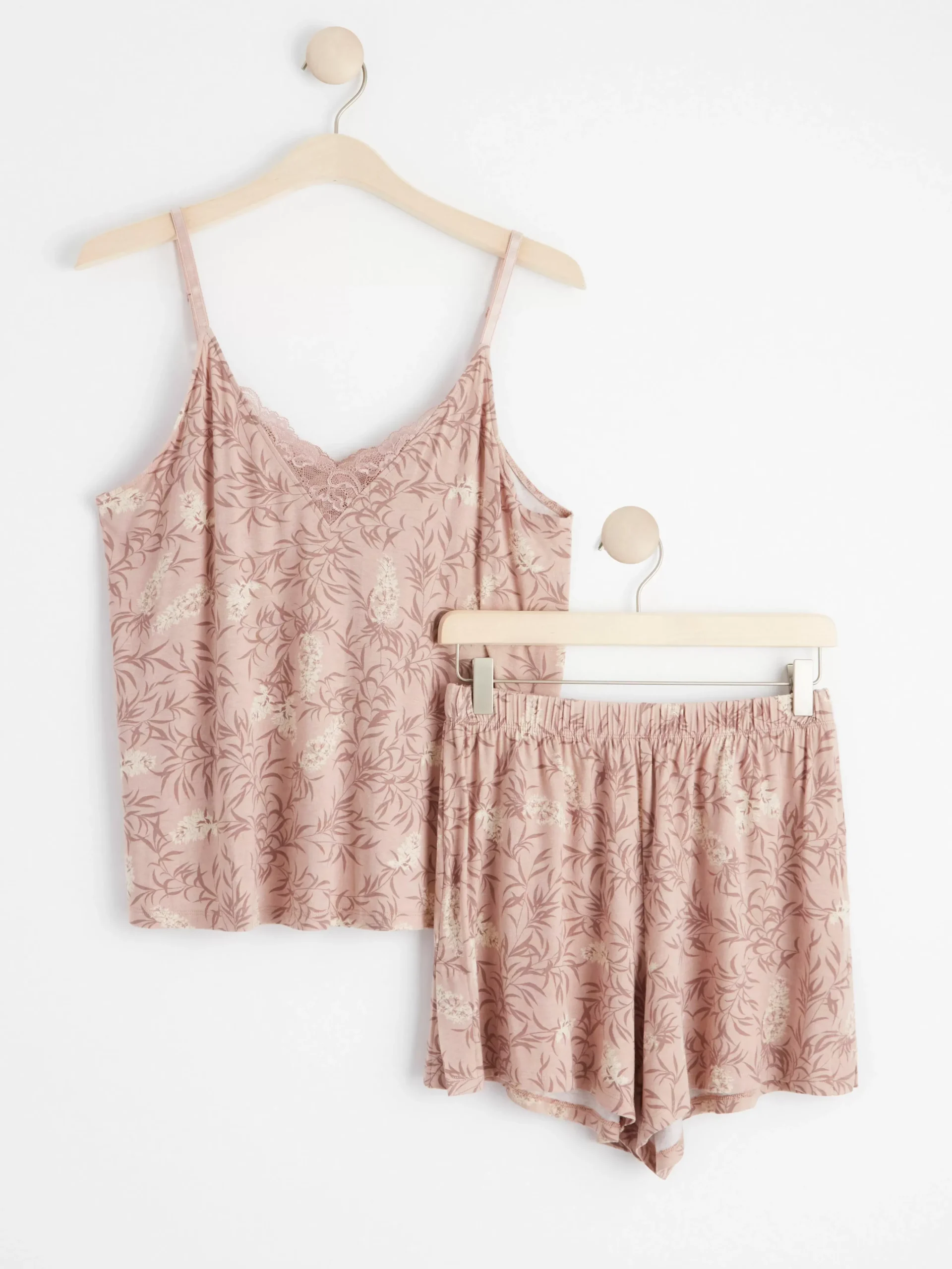 Nattplagg>Lindex Pyjamasset Med Linne Och Shorts Dusty Beige
