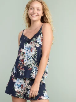 Nattplagg>Lindex Pyjamasset Med Linne Och Shorts Navy