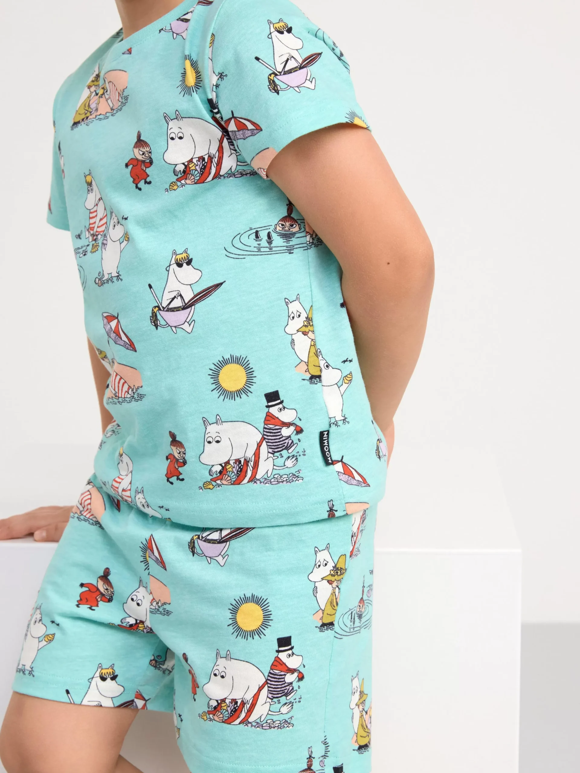 Nattplagg>Lindex Pyjamasset Med Mumin Dusty Aqua