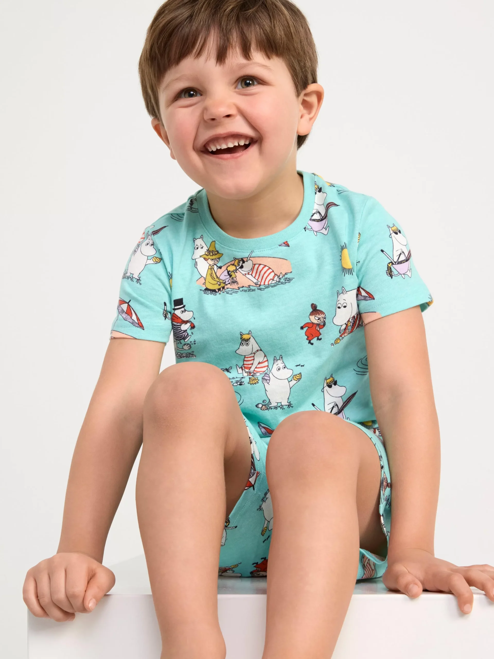 Nattplagg>Lindex Pyjamasset Med Mumin Dusty Aqua