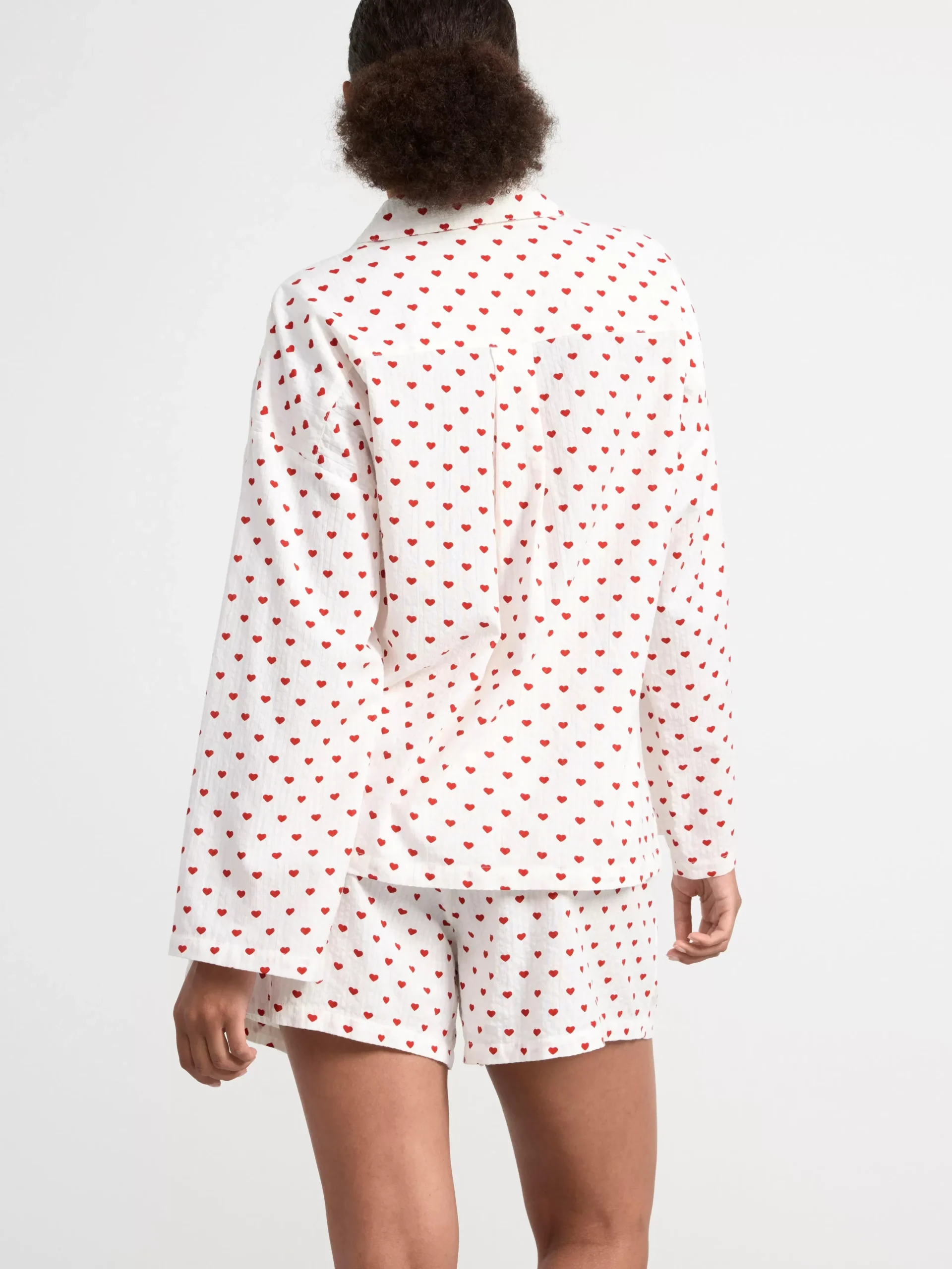 Nattplagg>Lindex Pyjamasset Med Skjorta Och Shorts I Backeboljabomull Red