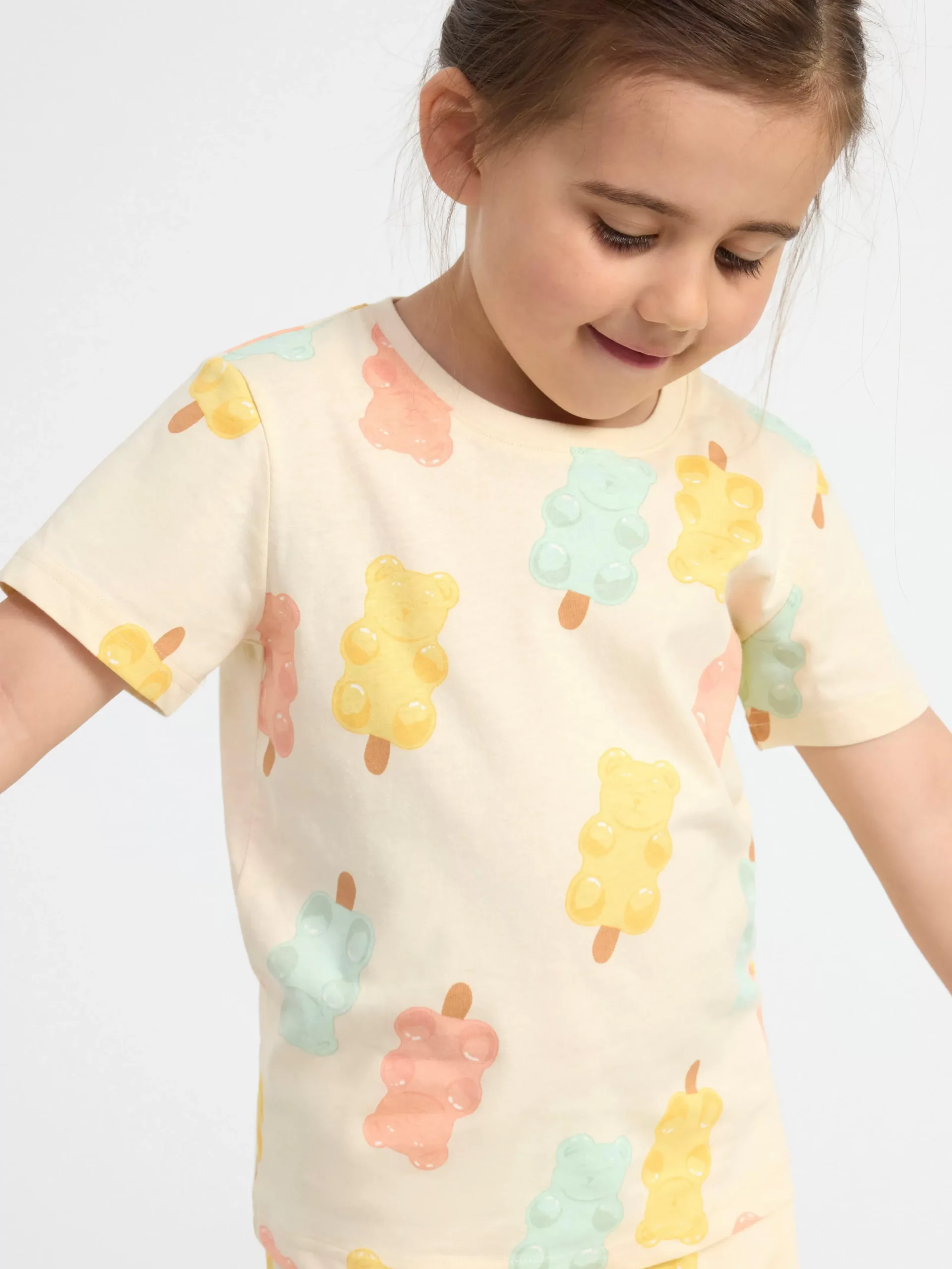 Nattplagg>Lindex Pyjamasset Med T-Shirt Och Shorts Light Yellow