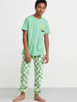 Nattplagg>Lindex Pyjamasset Med T-Shirt Och Byxa Dusty Green