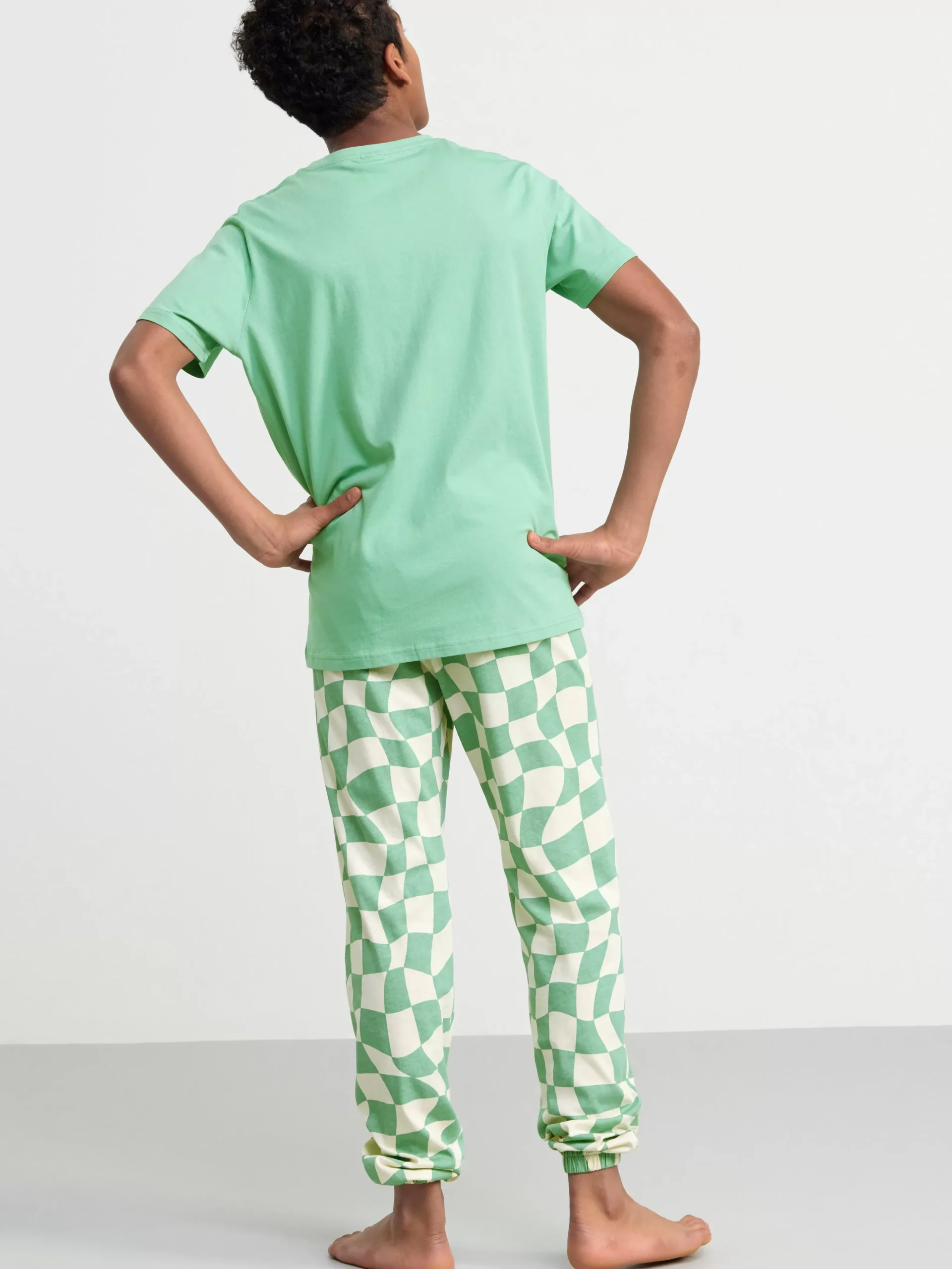 Nattplagg>Lindex Pyjamasset Med T-Shirt Och Byxa Dusty Green