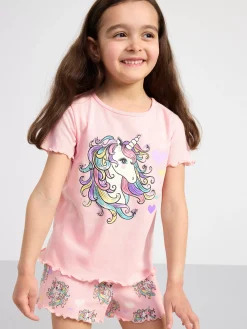 Nattplagg>Lindex Pyjamasset Med T-Shirt Och Shorts Light Pink