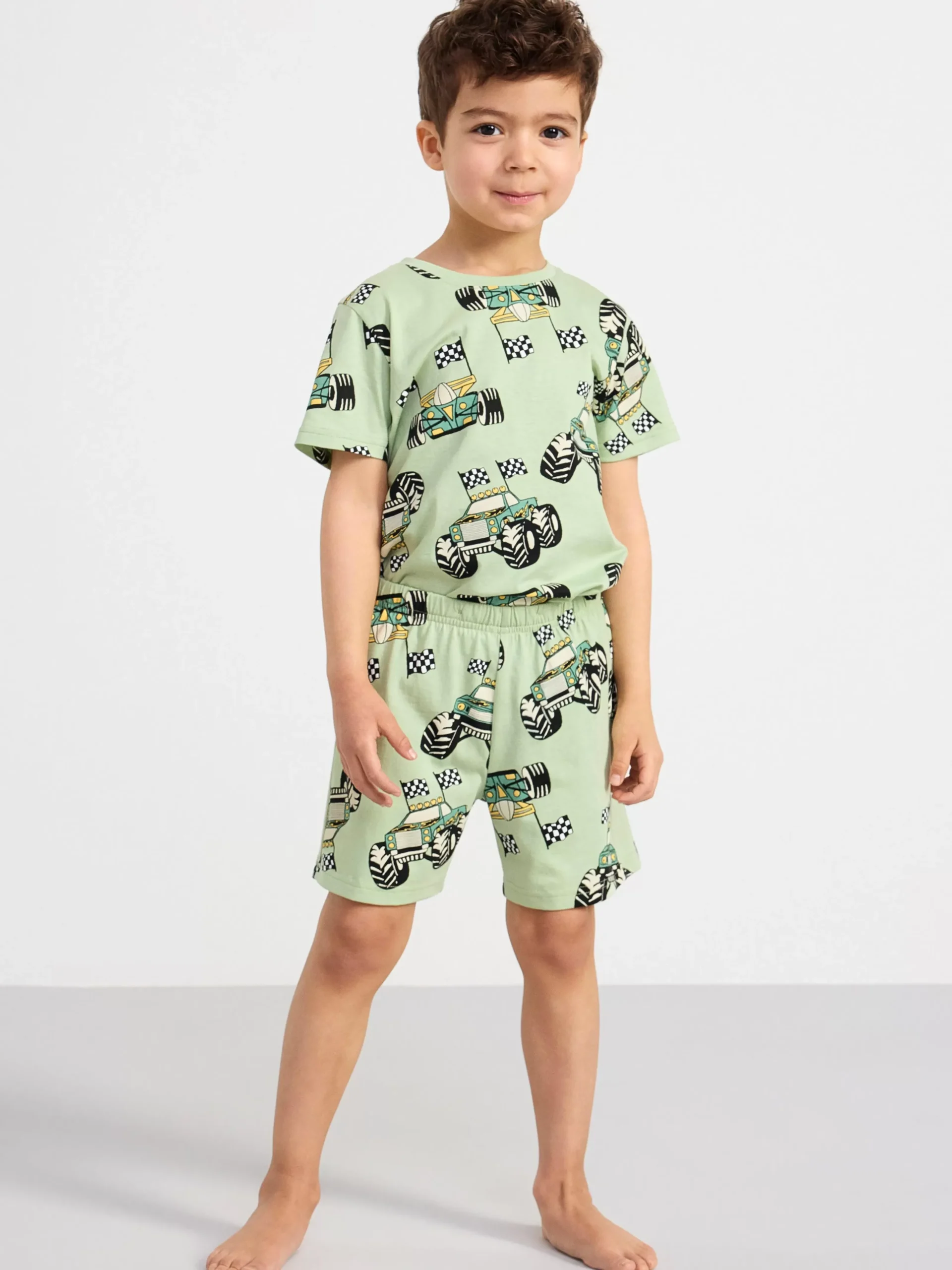 Nattplagg>Lindex Pyjamasset Med T-Shirt Och Shorts Light Dusty Green