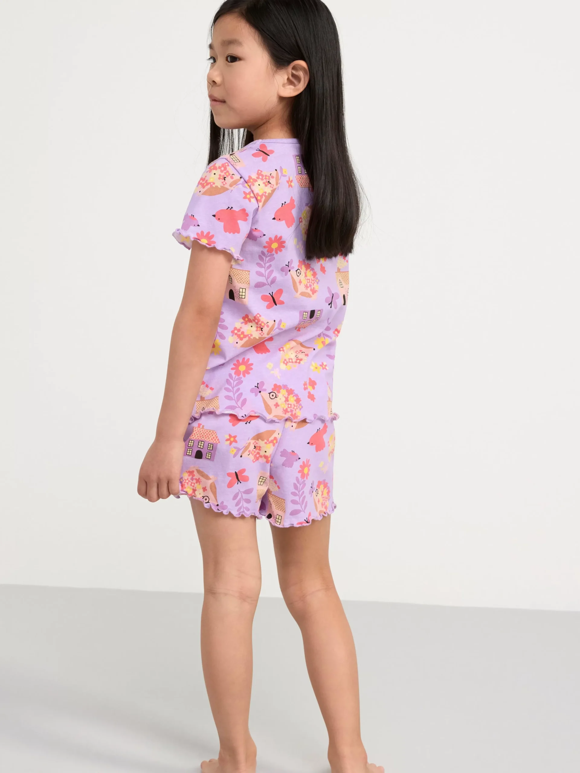 Nattplagg>Lindex Pyjamasset Med T-Shirt Och Shorts Light Lilac