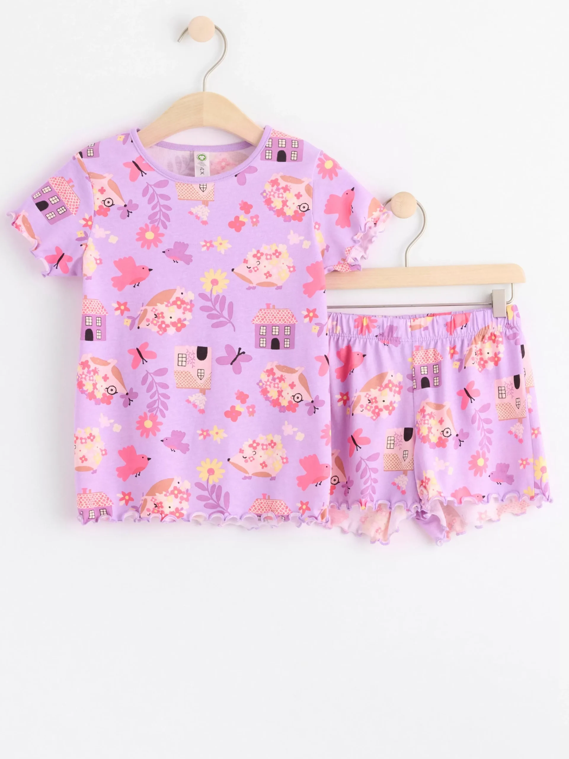 Nattplagg>Lindex Pyjamasset Med T-Shirt Och Shorts Light Lilac