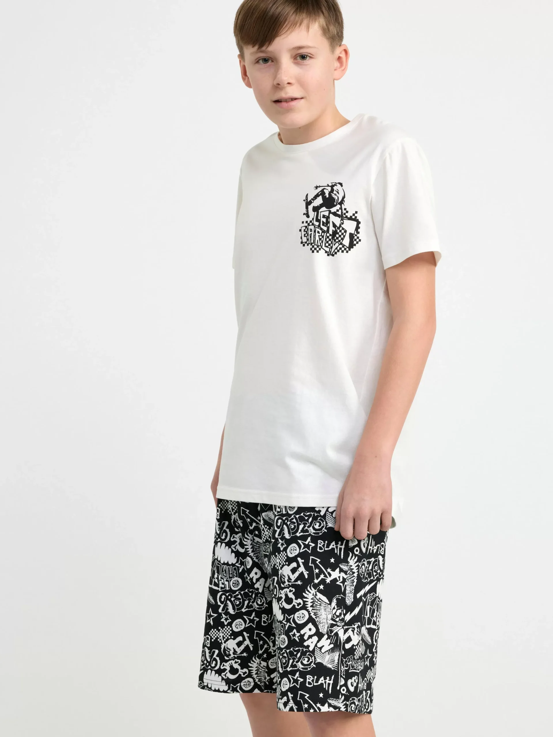 Nattplagg>Lindex Pyjamasset Med T-Shirt Och Shorts Off White