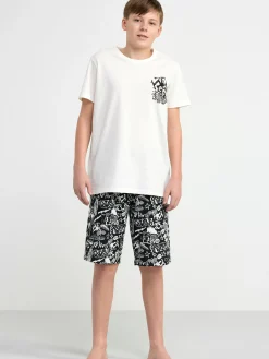 Nattplagg>Lindex Pyjamasset Med T-Shirt Och Shorts Off White