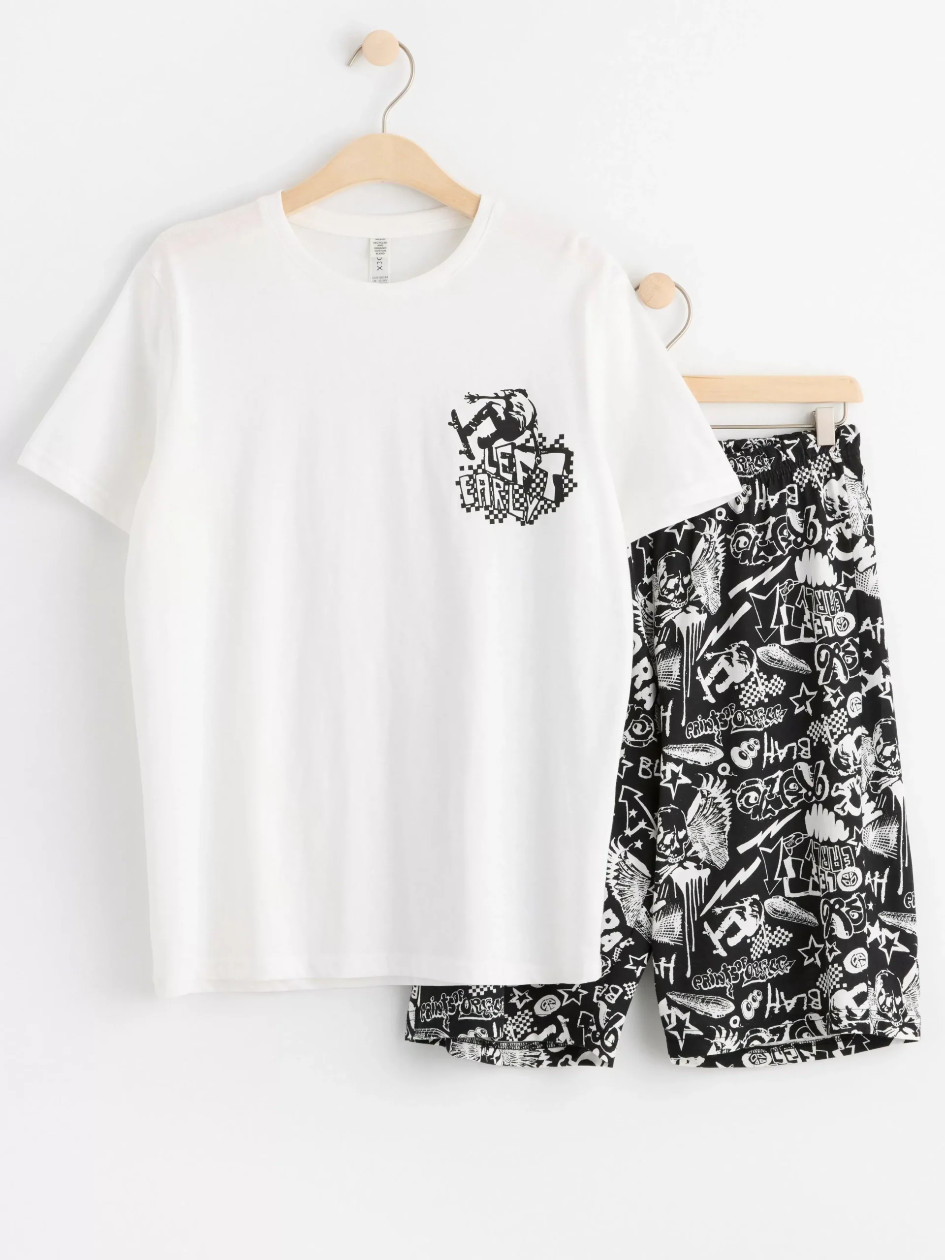 Nattplagg>Lindex Pyjamasset Med T-Shirt Och Shorts Off White