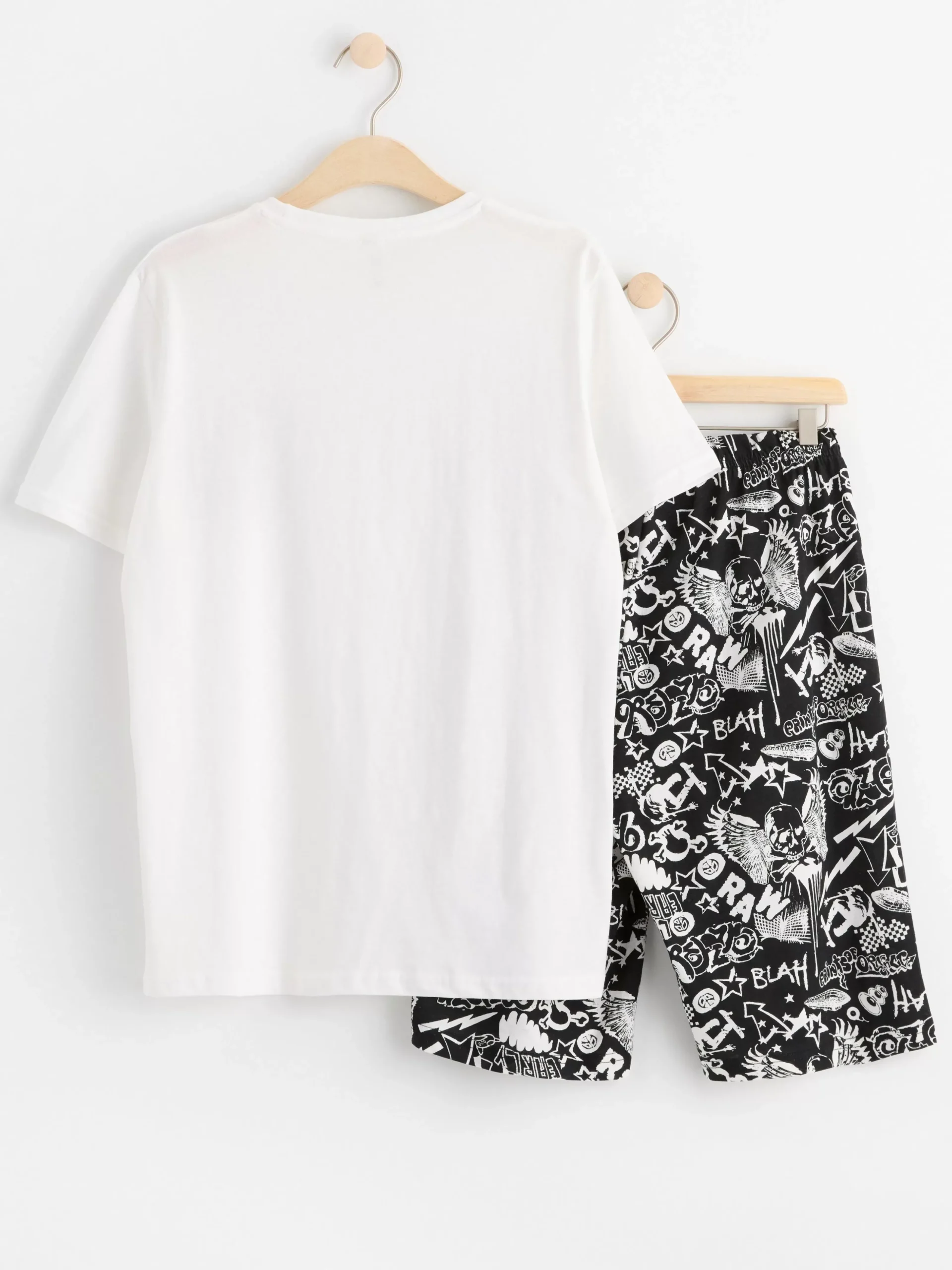 Nattplagg>Lindex Pyjamasset Med T-Shirt Och Shorts Off White