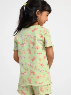Nattplagg>Lindex Pyjamasset Med T-Shirt Och Shorts Light Dusty Green
