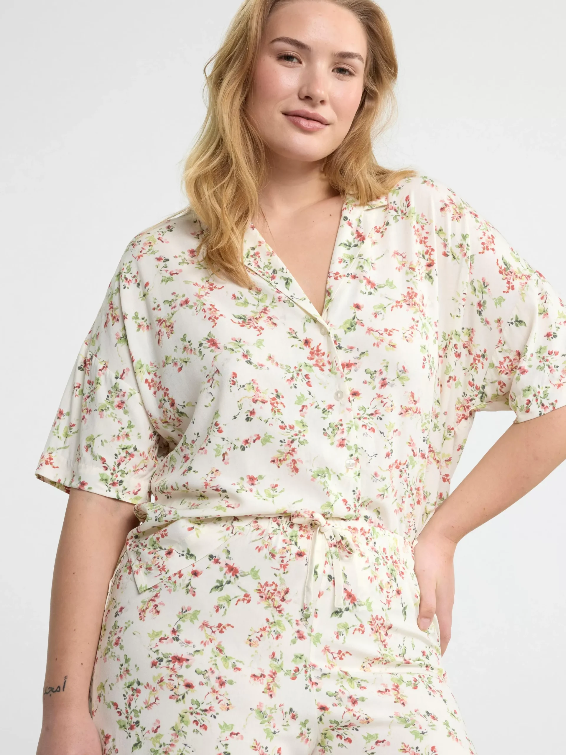 Nattplagg>Lindex Pyjamasset Med T-Shirt Och Byxor White