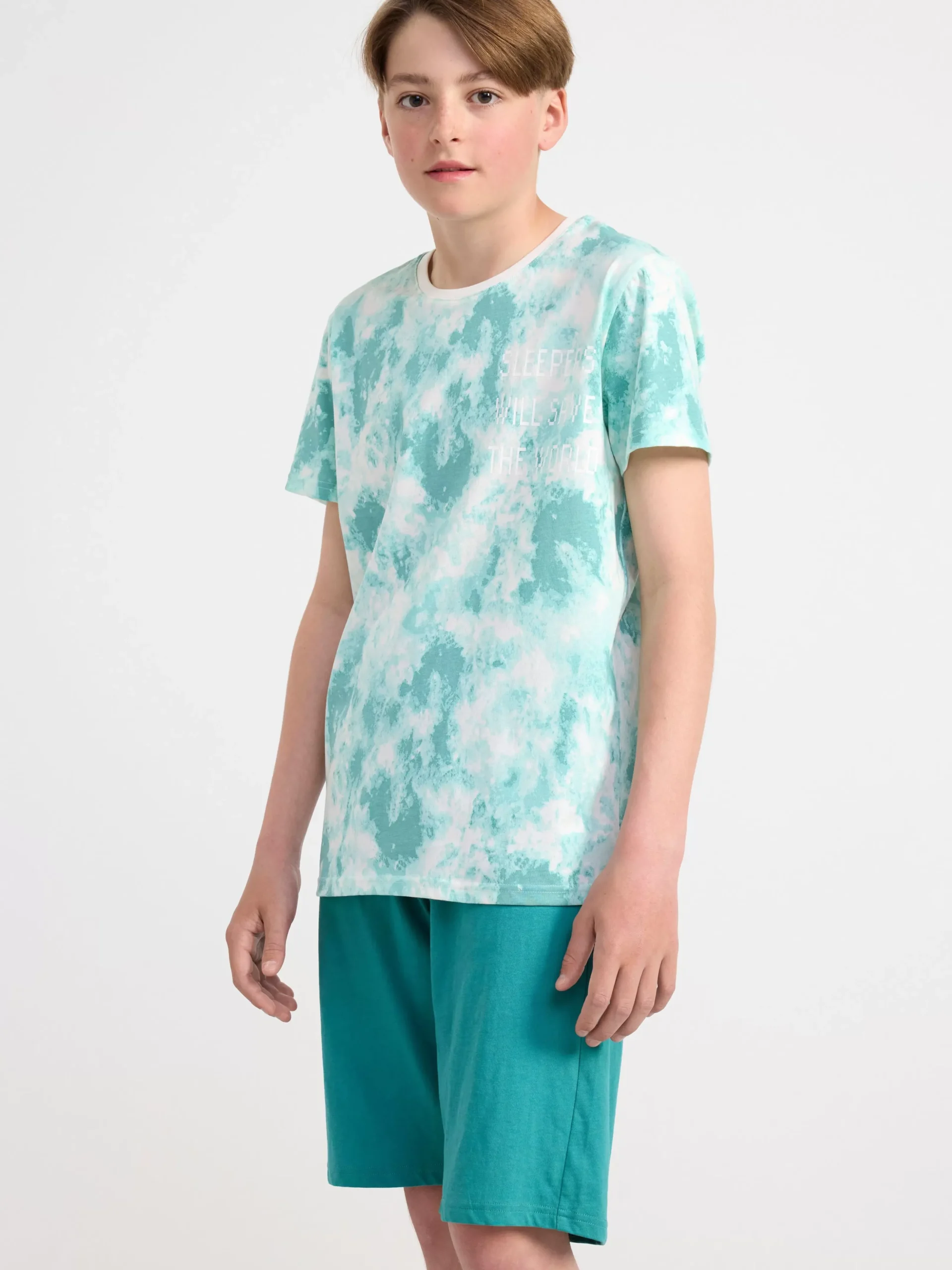 Nattplagg>Lindex Pyjamasset Med T-Shirt Och Shorts Turquoise