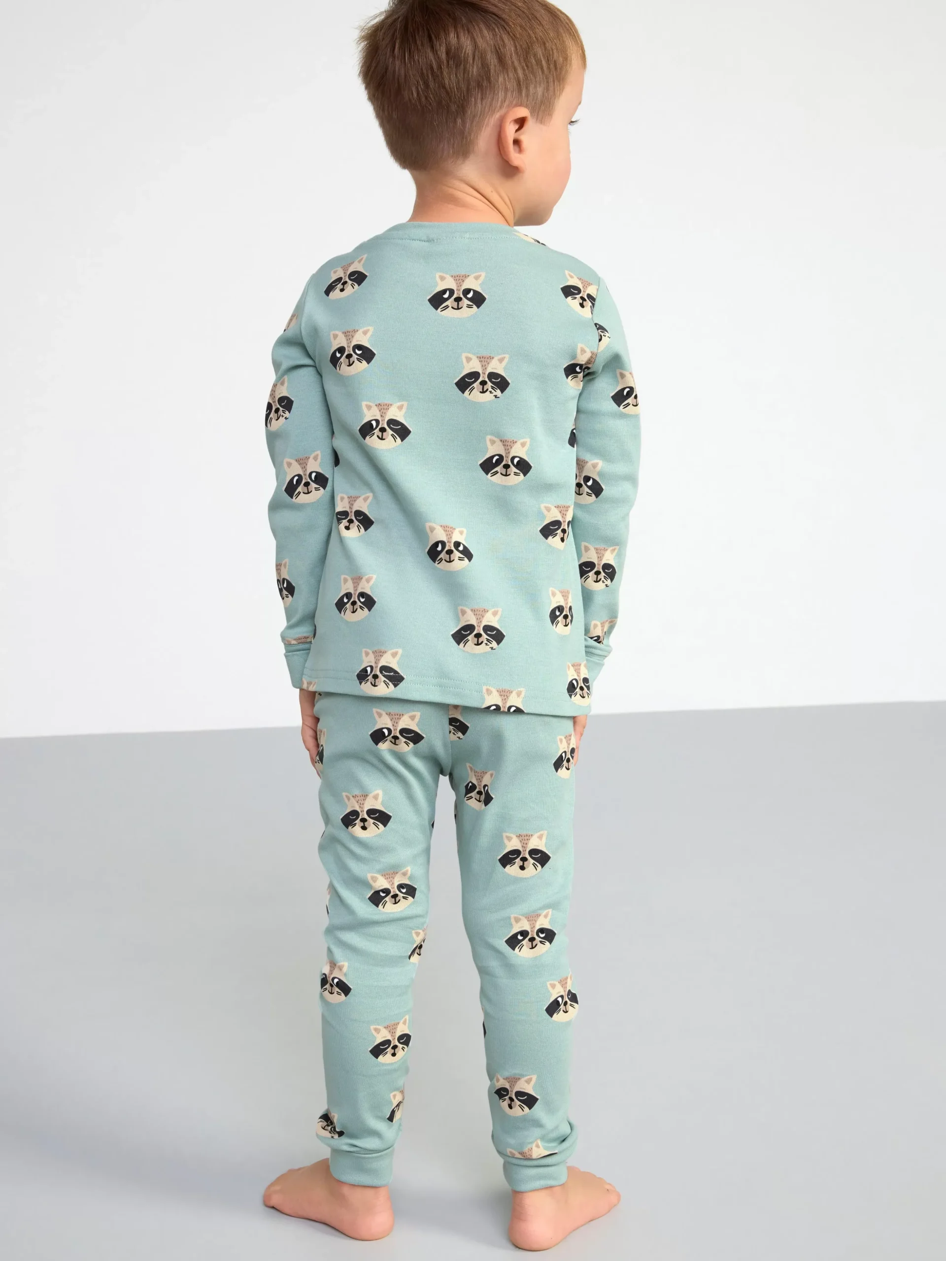 Nattplagg>Lindex Pyjamasset Med Tvattbjornar Light Dusty Aqua