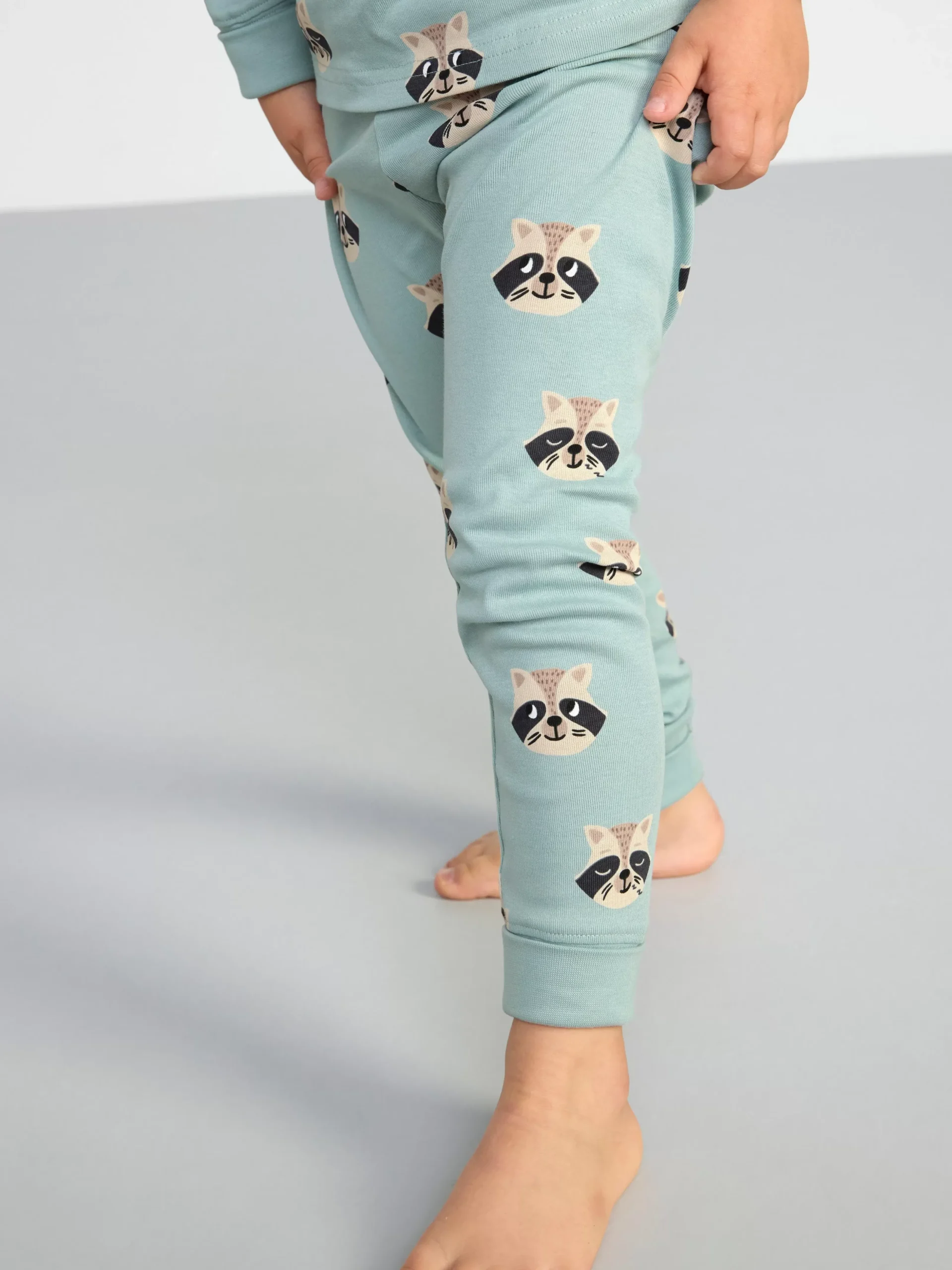Nattplagg>Lindex Pyjamasset Med Tvattbjornar Light Dusty Aqua