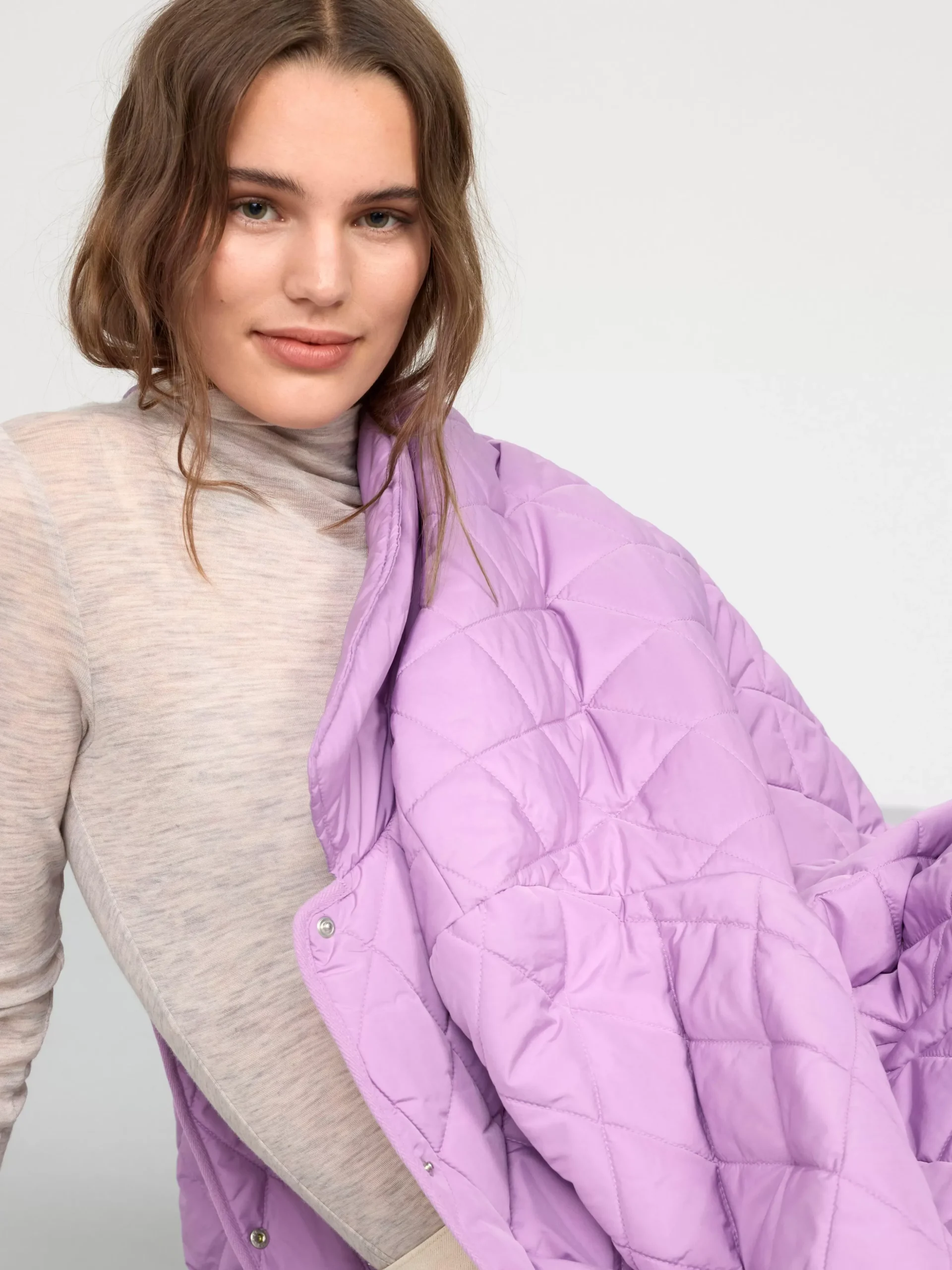 Ytterkläder>Lindex Quiltad Jacka Dusty Lilac