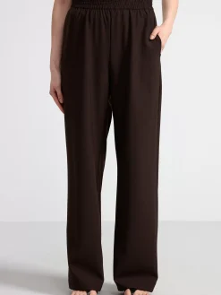 Byxor>Lindex Rak Byxa I Ullblandning Dark Brown