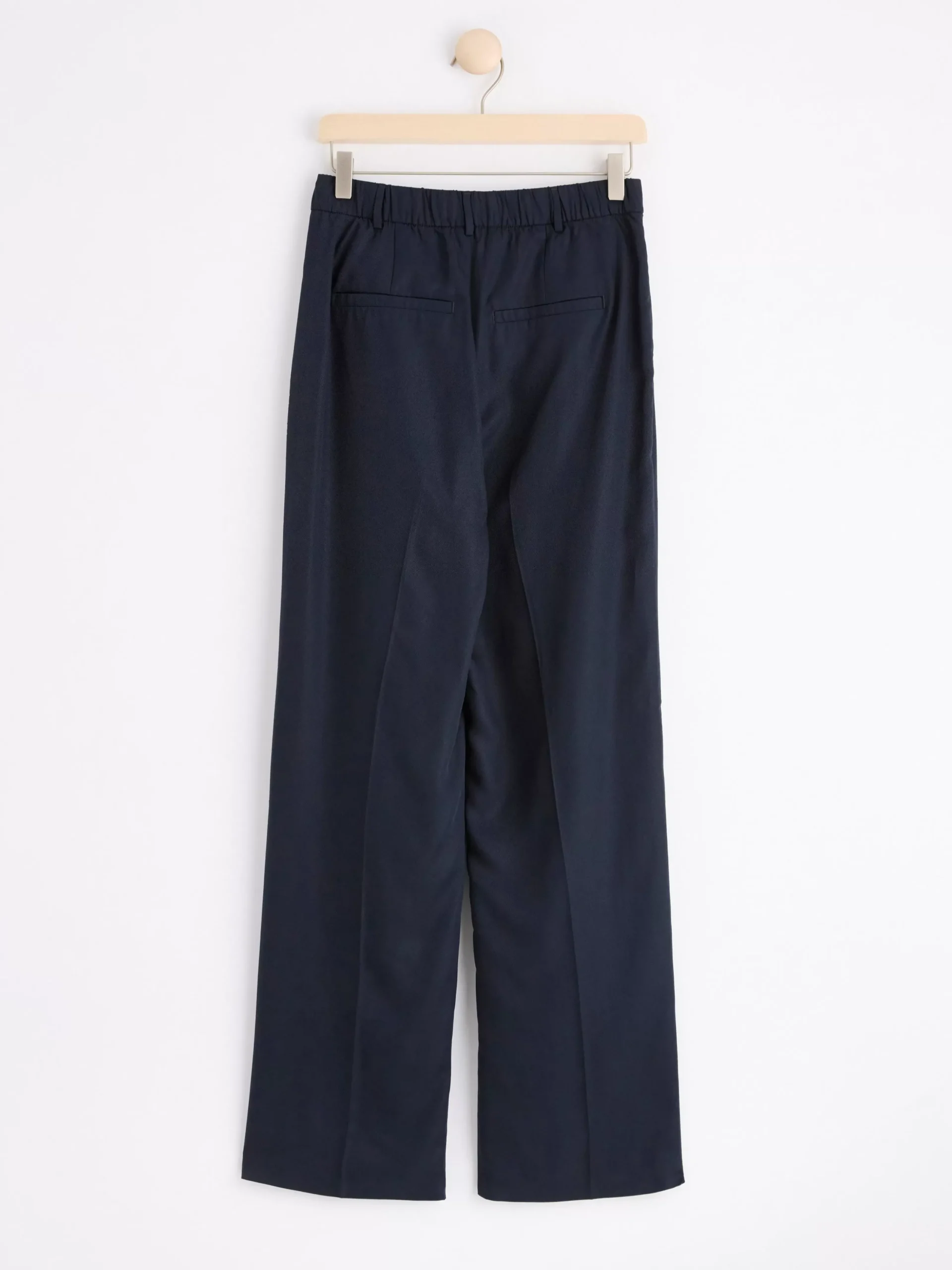 Byxor>Lindex Rak Byxa Med Hog Midja Dark Navy