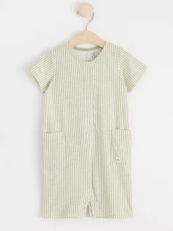 Jumpsuits & Onesies>Lindex Randig Romper I Trika Dusty Green