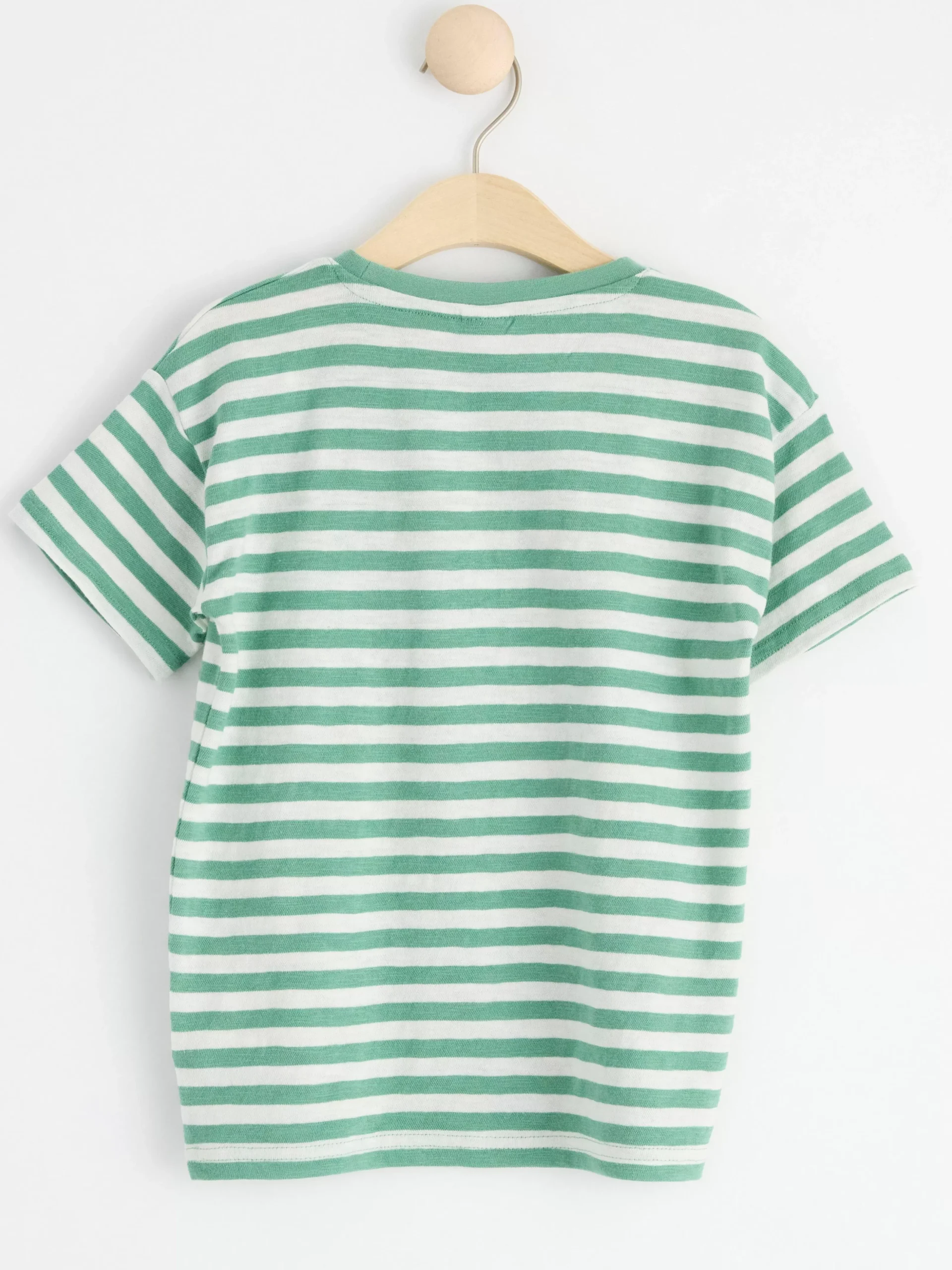 Toppar & T-Shirts>Lindex Randig Topp Med Kort Arm Dusty Green
